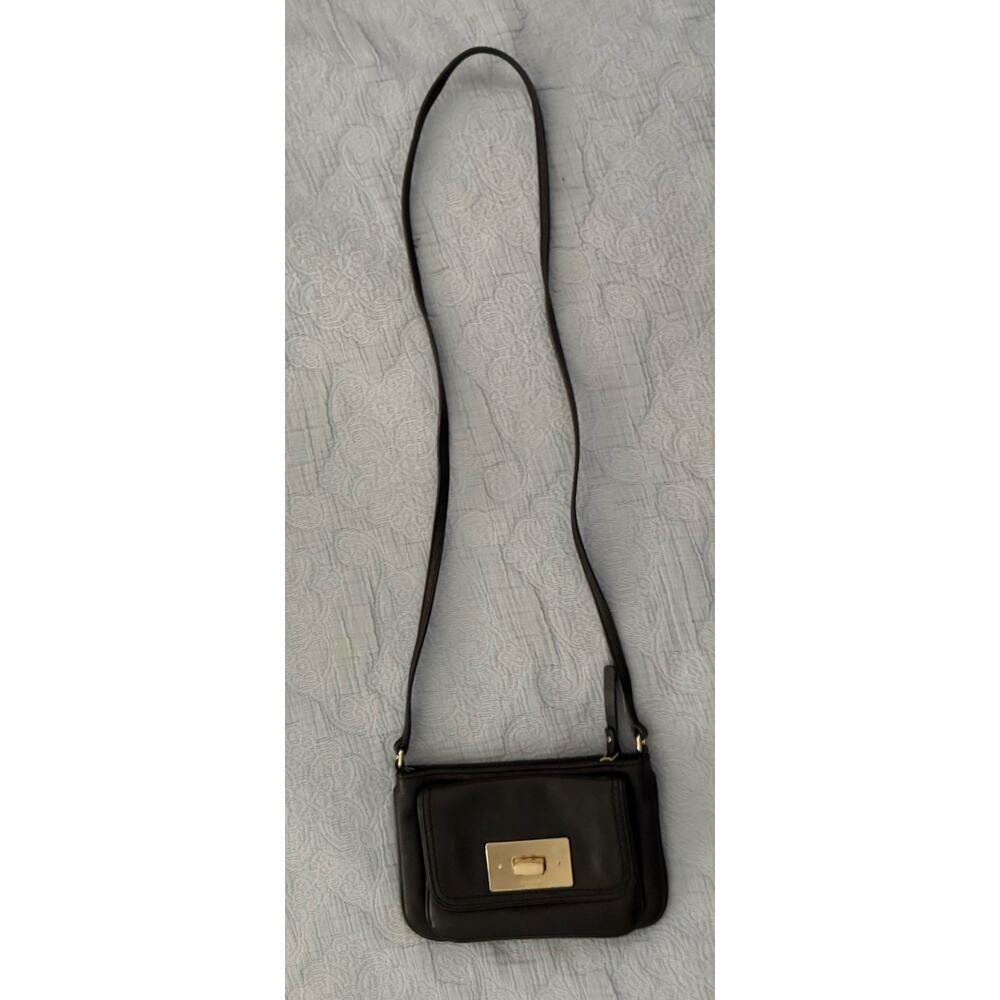 Kate Spade New York Women's Black Gold Latch Crossbody Bag
